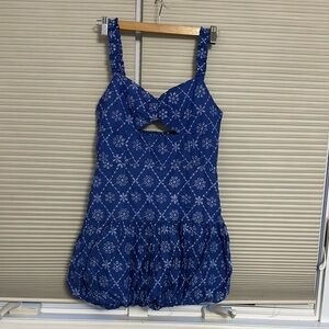Zara Blue Patterned Mini Dress